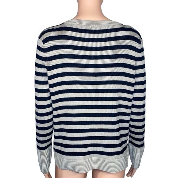 Love Trend New York Button Down Cardigan Women Size Petite Large Striped Pattern - Picture 4 of 7